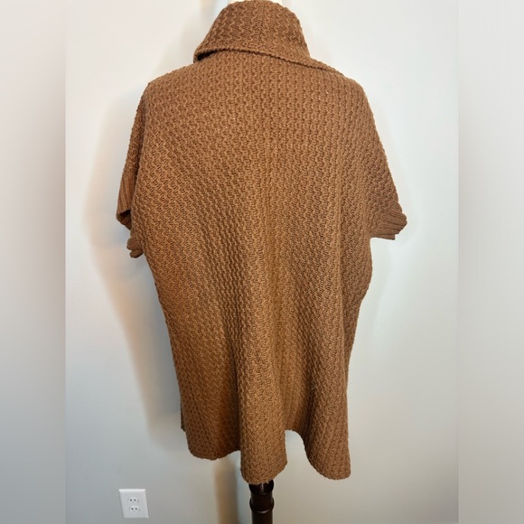 Sz L Mercer & Madison wool blend open front shirt sleeve cardigan sweater rust - Picture 4 of 7
